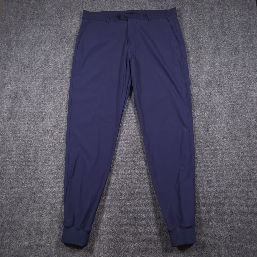 Greyson Montauk Performance Jogger Pants Mens 34 Navy Stretch Tapered Cuffed